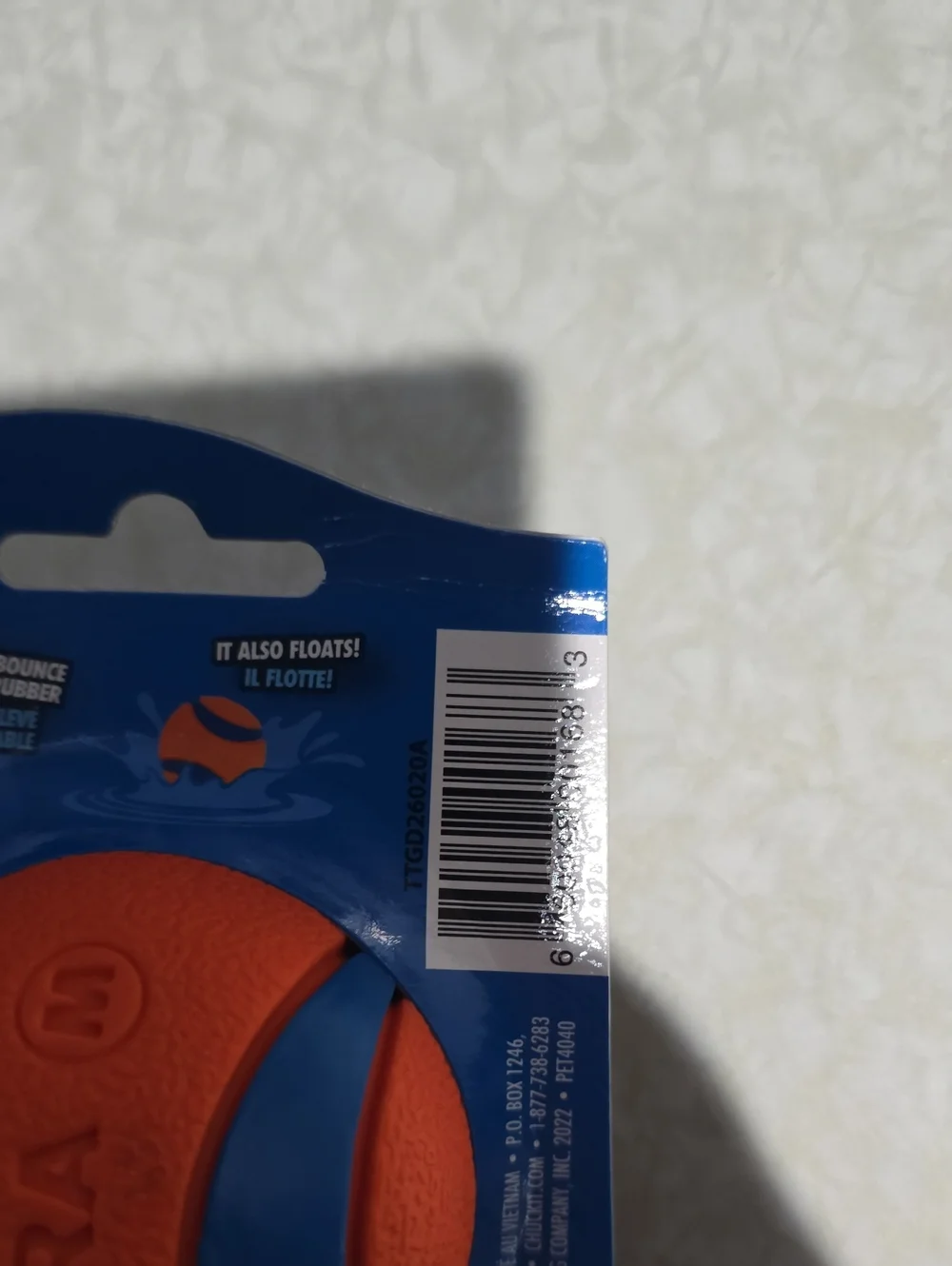 Chuck It Ultra Ball Medium - Orange and Blue Durable Dog Fetch Toy NWT